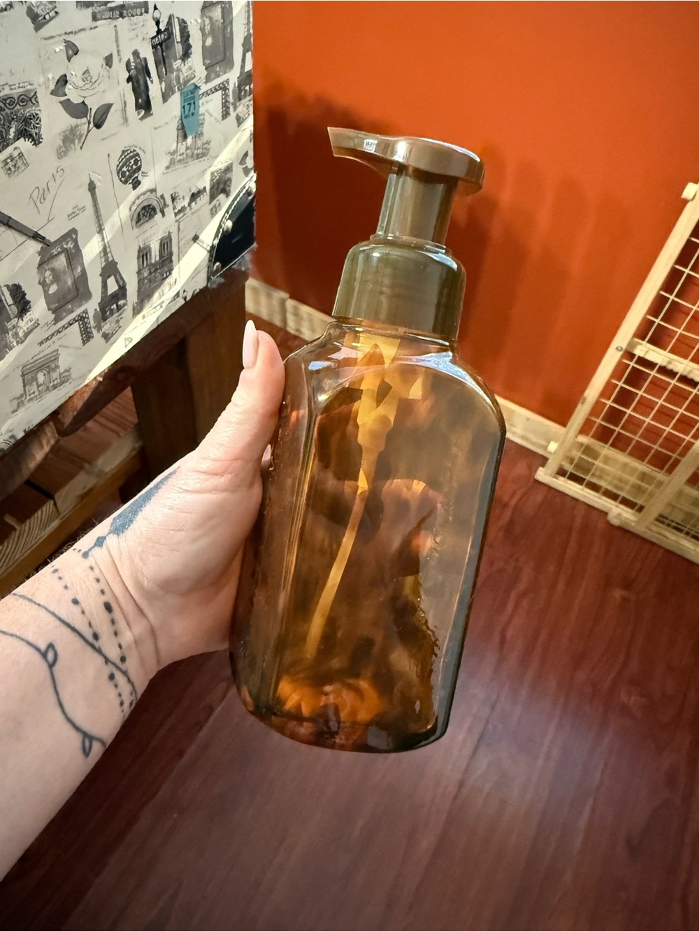Bath & Body Works Amber Glass Soap Dispenser